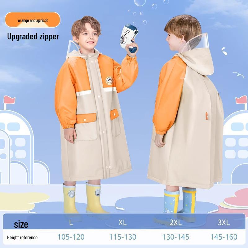 Большой детский дождевик для девочек и мальчиков, возраст 8 лет, цельное пончо с местом для рюкзака, для школы, дождестойкий.