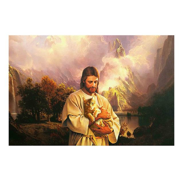 Скандинавский минималистский настенный рисунок католический христианский Святой Иисус HD холст постер печать для дома спальня гостиная украшение