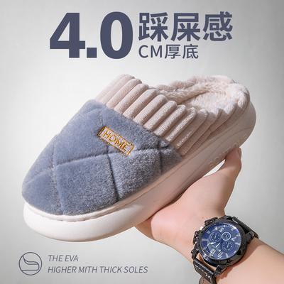 2025 хлопковые тапочки мужские зимние домашние нескользящие толстоподошвенные с набивкой утолщенные теплые парные хлопковые туфли женская уличная обувь