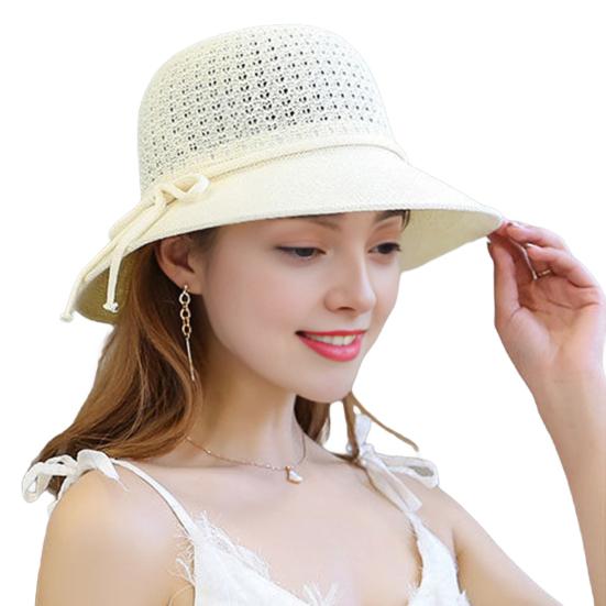 Summer Beach Cap Sun Hat for Woven Floppy Wide Brim Bucket