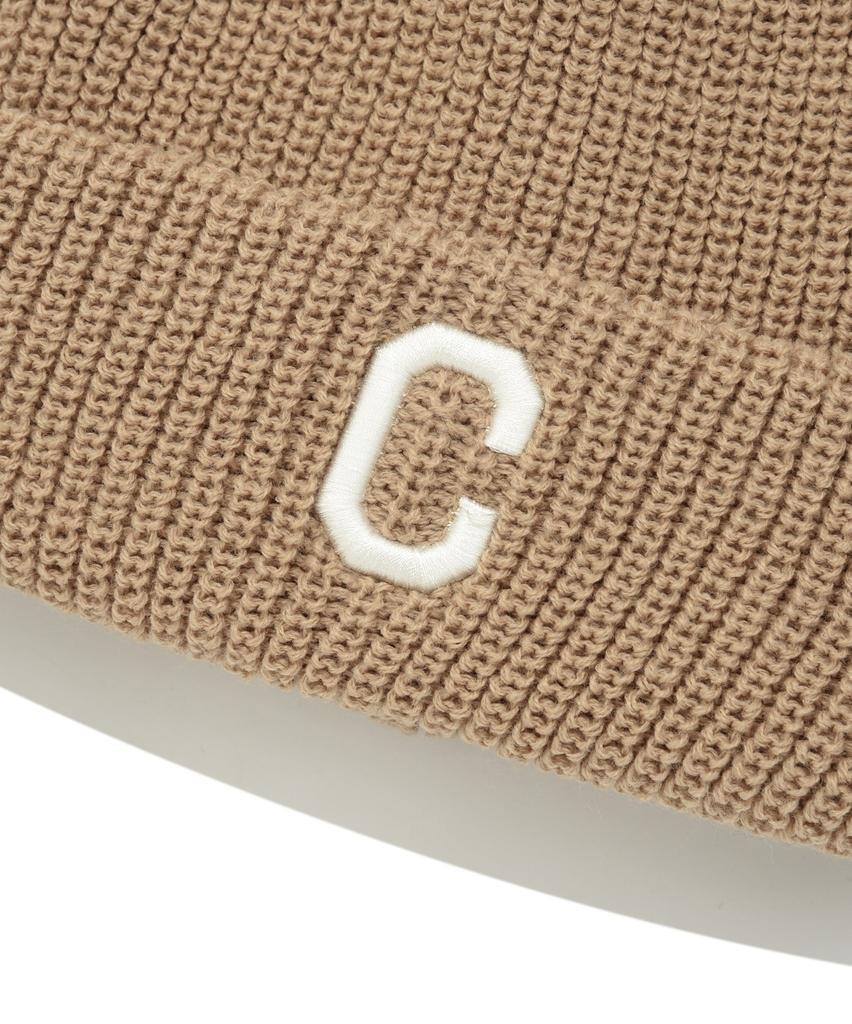 COVERNAT College C Logo Middle Beanie Beige
