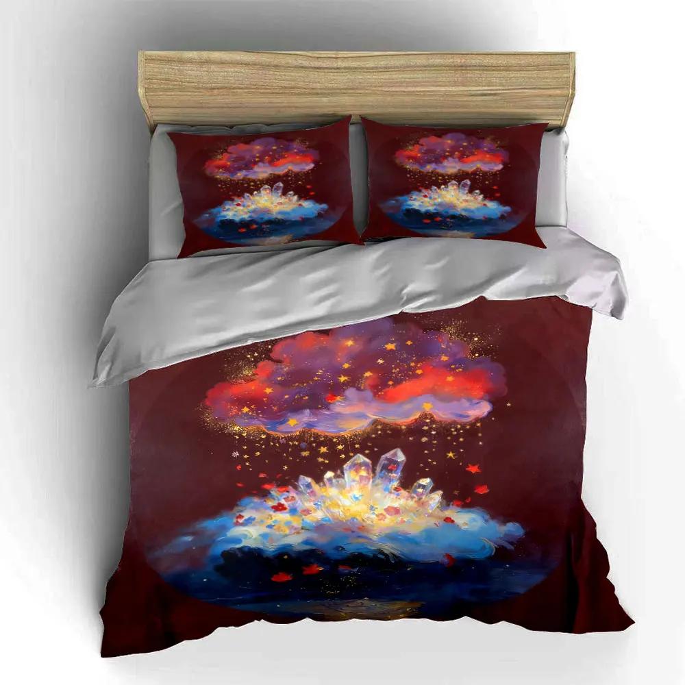"Fantasy Crystal Sky Decoration Set" Soft Comfortable Duvet Cover Bedding Set Included 1*Duvet Cover & 2*Pillowcases, gift