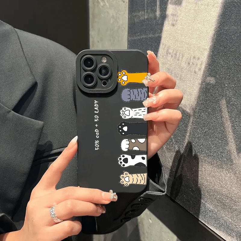 Чехол для телефона для Xiaomi Redmi Note 14 11 10 12 13 Pro Plus 5G 12S 10 11S Redmi 12C 13C 14C4G Лапки кошки Принт с сердечками Черный чехол