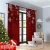 2D flat printing 2pcs Christmas Hot Party Curtains Red Snowflakes Festive Christmas Digital Printed Polyester Drapes Festive