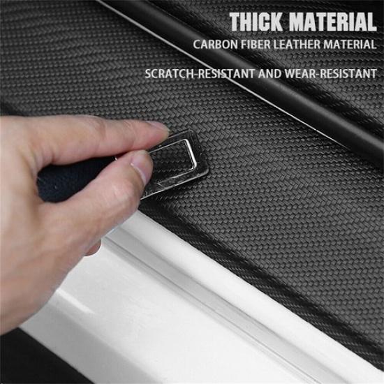 4PCS Carbon Fiber Car Door Sill Plate Protector Cover Trim Sticker For Kia