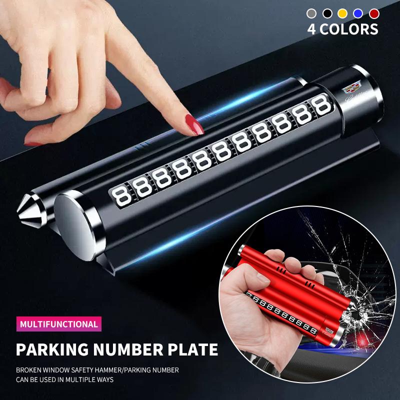 1PCS Metal Car Temporary Parking Card Rotatable Phone Number Plate For Cadillac Escalade CTS ATS SRX STS XT5 XT4 XT6 XTS CT4 zf0