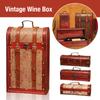 Vintage Archaistic Single/ Double Red Wine Box Portable Wood Wine Box Retro Gift Wine Storage Box Case Bottle Packag With Handle