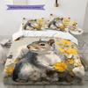 Cute squirrel Pattern Bedding Home Decoration Birthday Gift (1 * duvet cover + 2 * pillowcase, without core)
