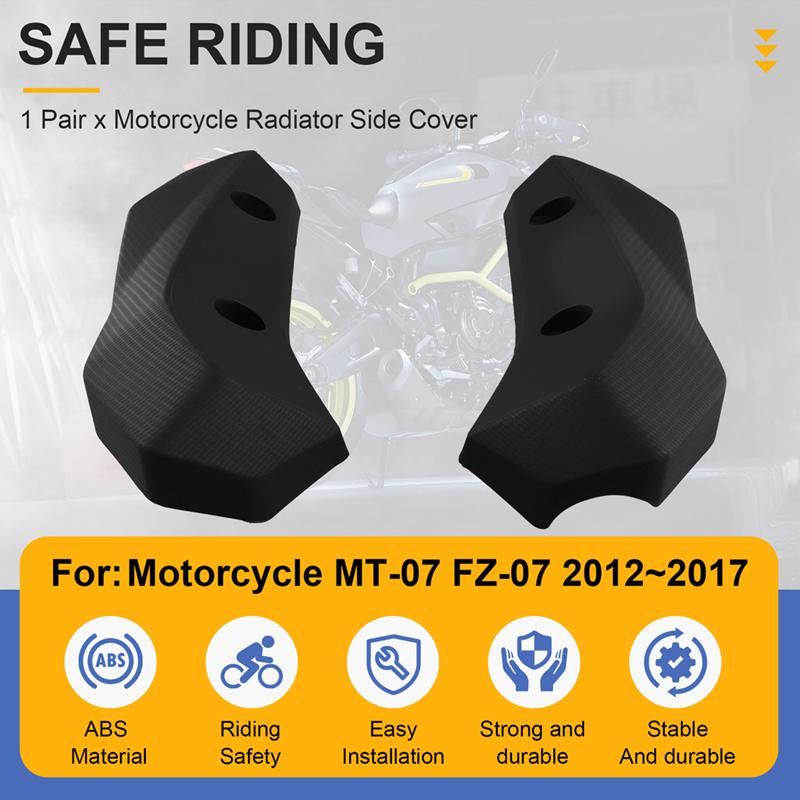 ABLZ-Motorcycle Accessories Side Radiator Cover Guard Front Fairing For MT-07 MT07 FZ07 2012-2017