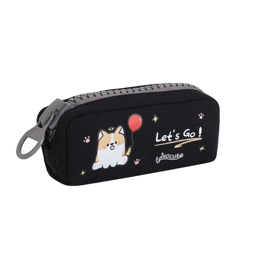 Большая емкость мультяшный холст пенал письменные принадлежности мультяшный молния пенал для карандашей дети