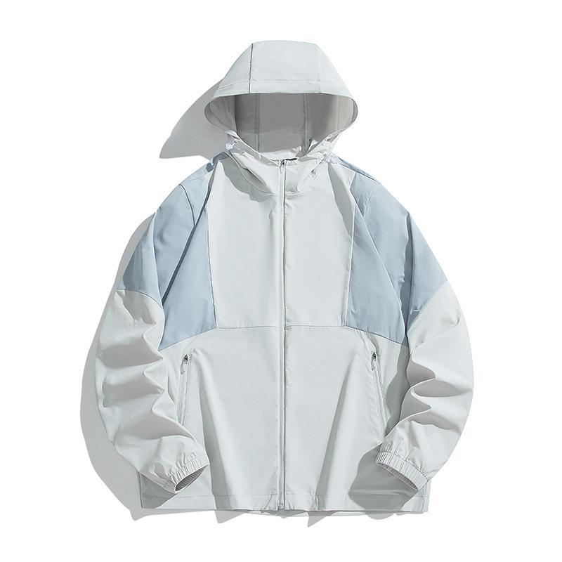 UPF10 + Outdoor Sunscreen Clothing Men's and Women's Color Matching Breathable Cycling Clothing Tooling Clothing Japanese UV Protection Jacket Tide