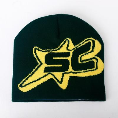 Осень и зима новая жаккардовая вязаная шапка с пятиконечной звездой SC мужская и женская модная уличная холодная хип-хоп хип-хоп шапка-пуловер
