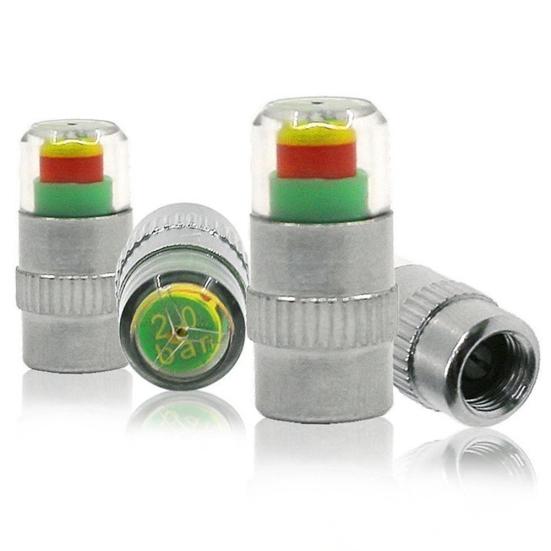 4 шт., автоматические шины, манометр, датчик давления, индикатор тревоги, колпачки клапанов