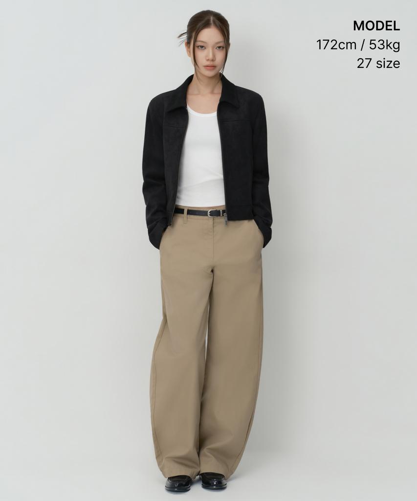 MUSINSA STANDARD WOMAN Женские однотонные изогнутые брюки чинос [Бежевый]