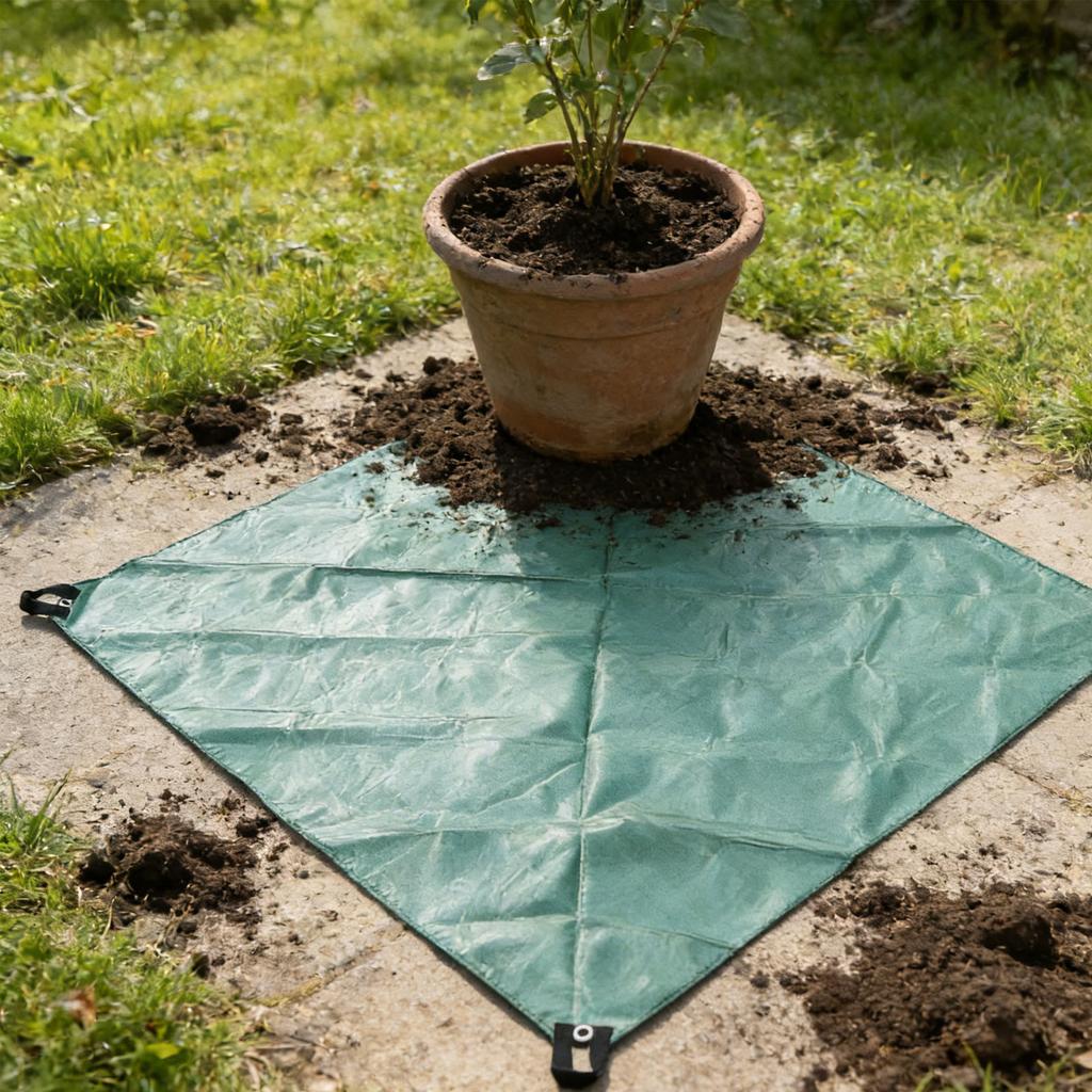 Garden Leaf Tarp Waterproofing Thick Large Size Multifunctional Foldable Yard Leaves Hauling Tarp Green 1.8x1.8m