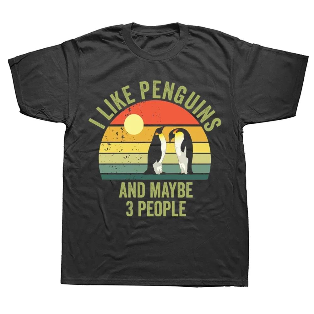 I Did the Math the Answer Is Penguin Funny Penguin Lover Graphics Men's T Shirt Fashion Casual Oversized Short Sleeve T-shirts