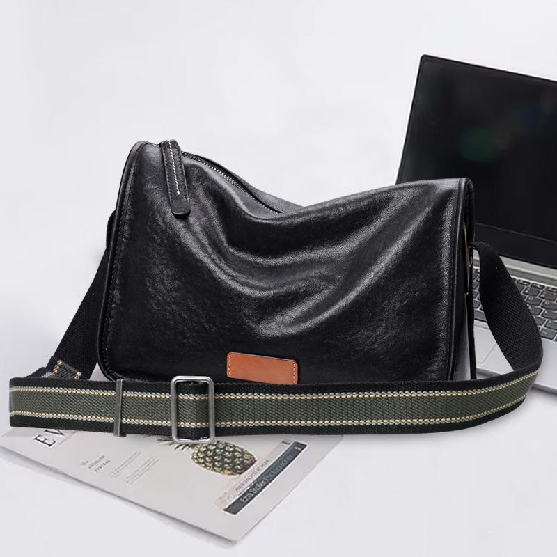 Мужская сумка через плечо из натуральной кожи Мужская сумка через плечо из натуральной кожи Модная повседневная сумка через плечо с верхним слоем из коровьей кожи Маленькая сумка для путешественников