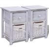 VidaXL Bedside Table 2 Pcs Wood White