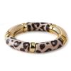 Acrylic Leopard Bracelets Beaded Curved Tube Bangle Fashion Bohemia Style Bracelets  Women