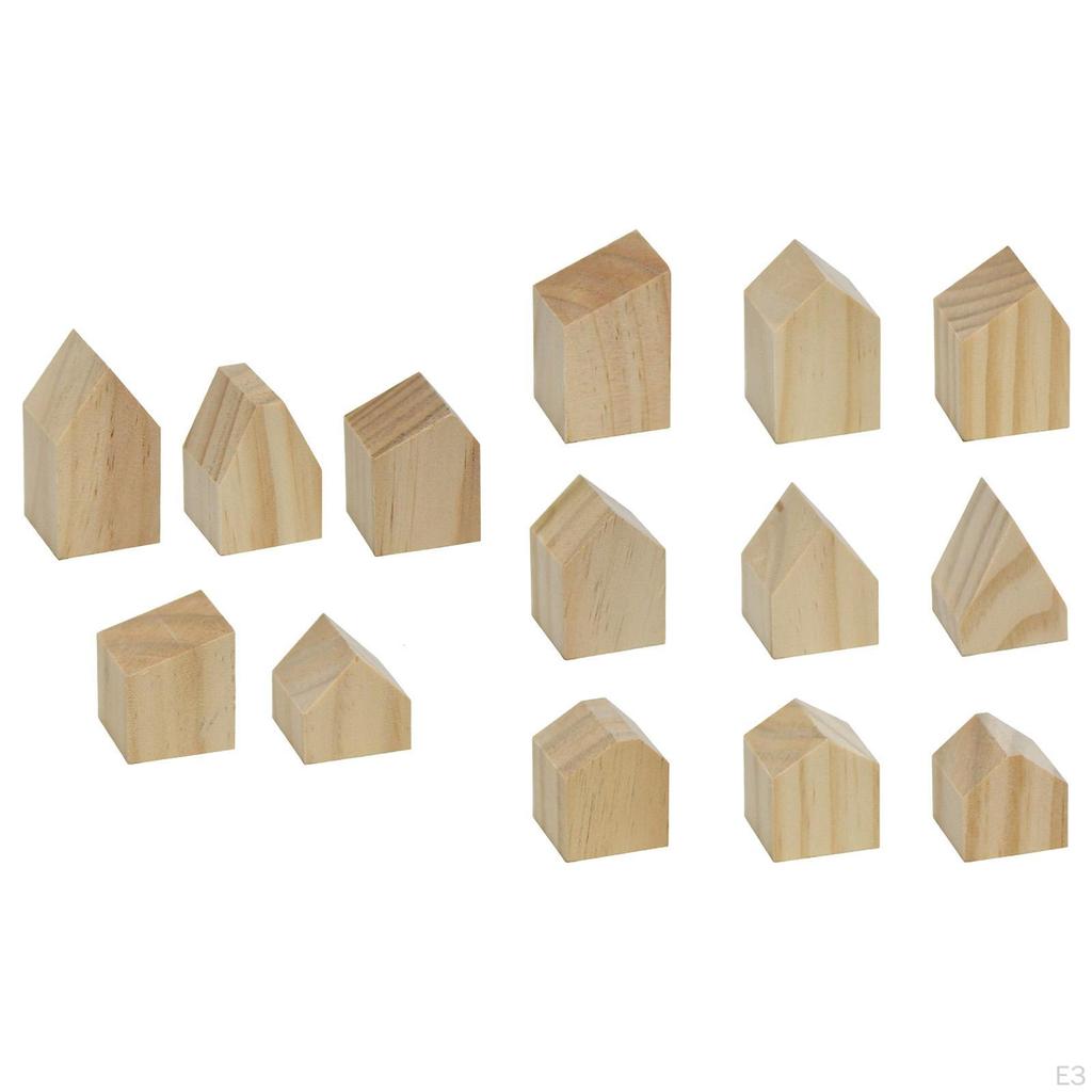 Заготовки для мини-домика, деревянные крафтовые формы, кубики для рисования, неокрашенный блок