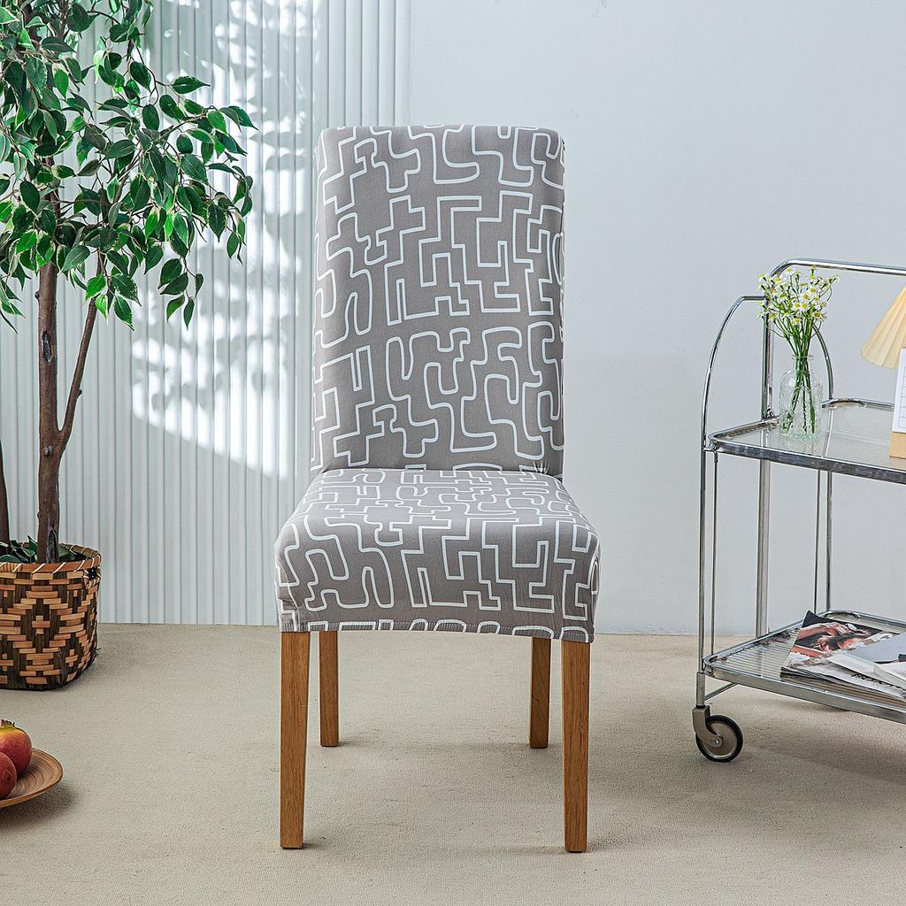 Принтованный эластичный чехол на стул на Рождество, бытовой цельный чехол-полупакет на табурет, чехол на стул для обеденного стола в отеле