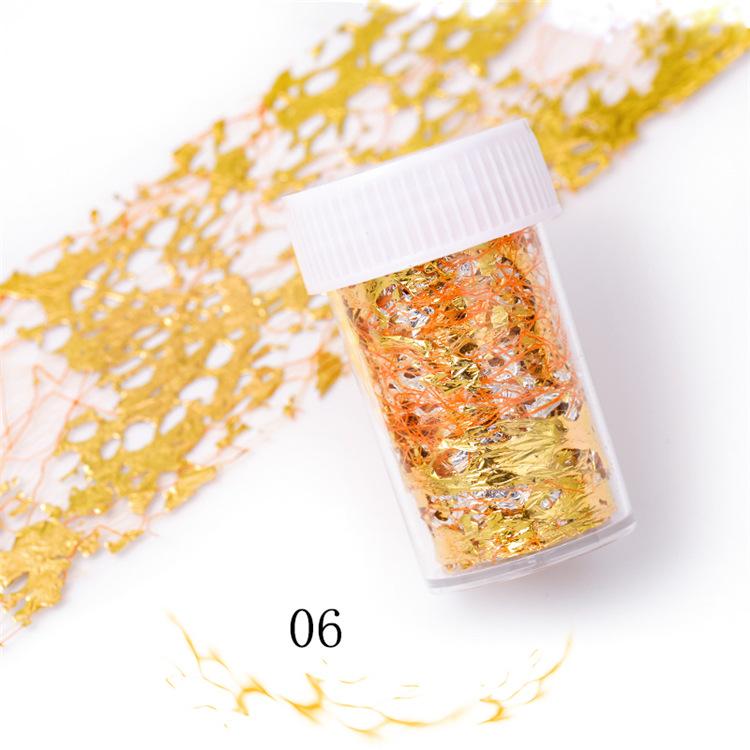 1 шт., 3D сетчатая наклейка для ногтей, золотистая, серебряная сетчатая лента на ногтях, голографический клей, шелковая фольга, украшения для дизайна ногтей, лаковые наклейки 4*50 см