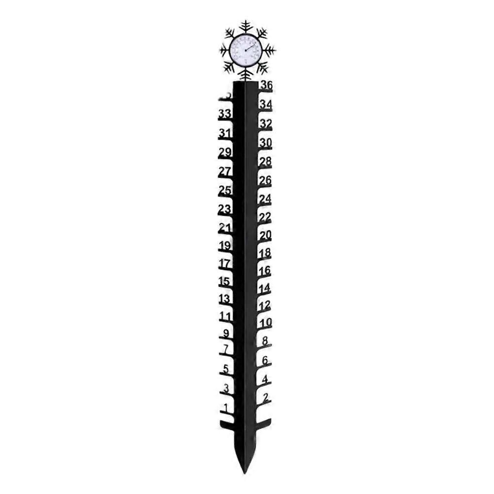 Cross-Border New With Thermometer Snowflake Metal Craft Outdoor Yard Snow Measuring Tool Metal
