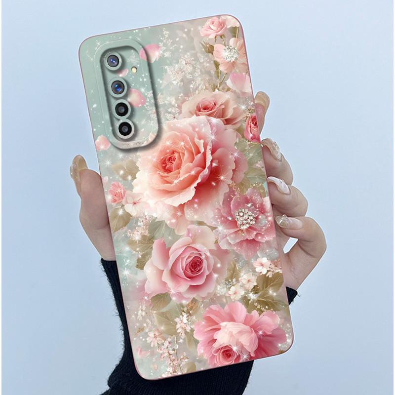 Чехол для телефона Realme 6 Чехол Realme 6s Модный Простота Масляная живопись Цветок Мягкий Жидкий силикон Оболочка Для Realme 6 Pro Funda