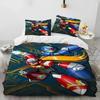3D Rockman Megaman Game Cartoon Bedding Set Duvet Cover Sheet Print Bed Set Pillowcase Full Queen King Size Comforter Bedroom