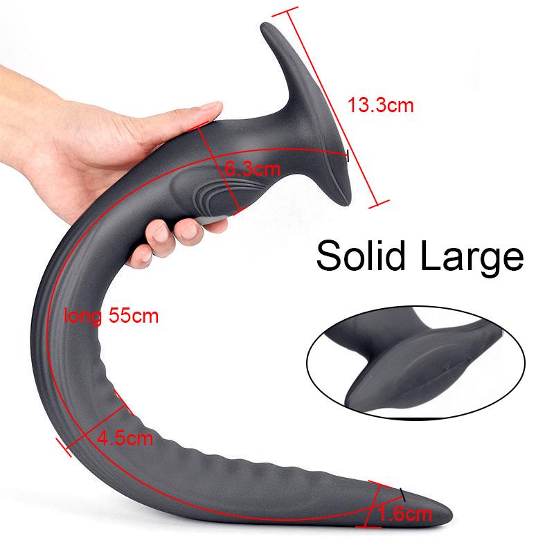 55cm Long Anal Plug Hollow Butt Plug Liquid Silicone Soft Anal Dildo For Women Men Prostate Massage Inflatable Buttplug Sex Toys