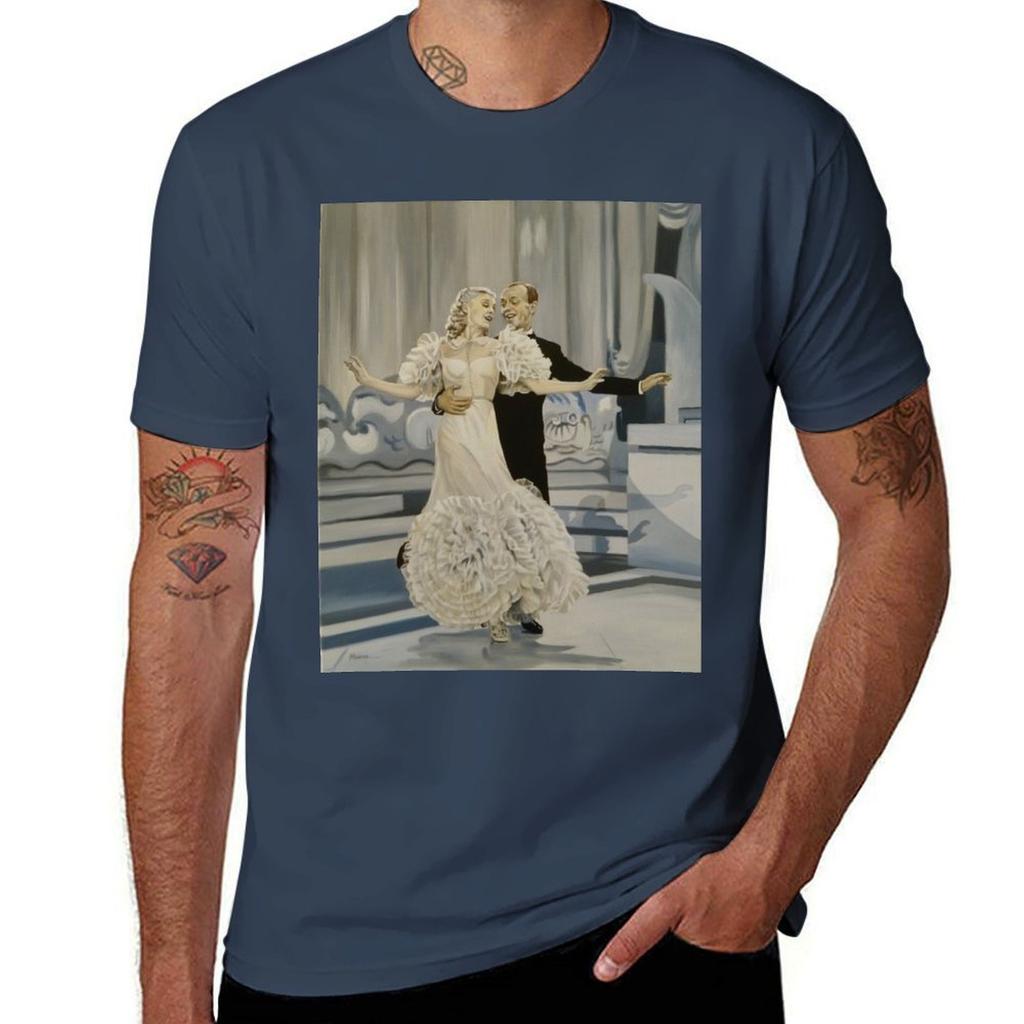 Swing Time Fred And Ginger Tshirt Gym Wear Breathable Short Sleeve Tee