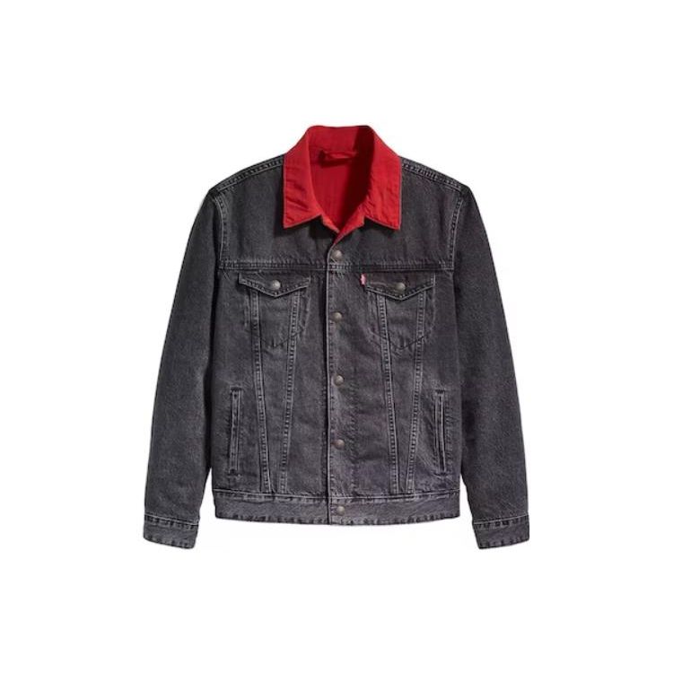 Куртка-тракер джинсовая двусторонняя Air Jordan x Levis Черная Мужская Верхняя одежда 56437-0002
