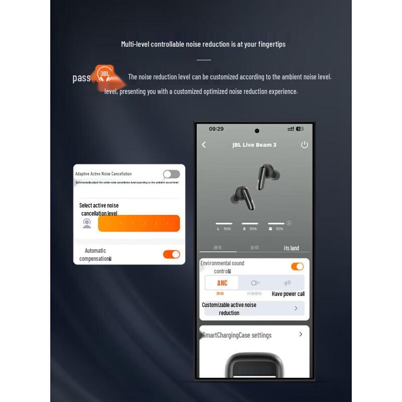 JBL LIVE BEAM 3 True Wireless Noise Cancelling Earbuds