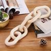 1PC Farmhouse Decorative Pendant Table Farmhouse Wooden Ornament 5-Link Chain Wooden Chain Decoration Hand Carved 33x8x2cm