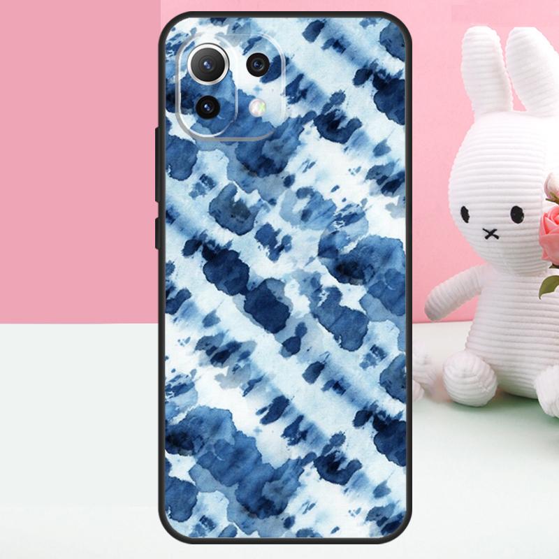 Кейс Shibori индиго Тай Дай для Xiaomi 15 Ultra 14 15T 13T 14T 17 Pro Max POCO F8 Ultra F7 F5 F6 X5 X6 X7 Pro Чехол