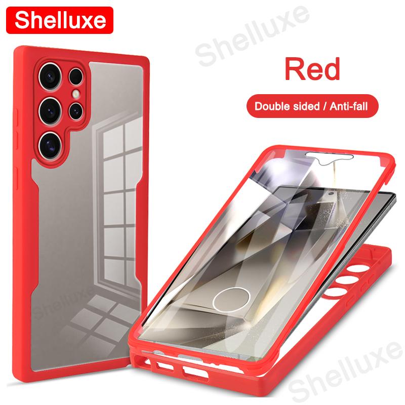 360 Полная защита корпуса Прозрачный чехол Shelluxe для Samsung Galaxy S25 S24 S23 Ultra S22 Plus S21 FE Силиконовая двусторонняя крышка