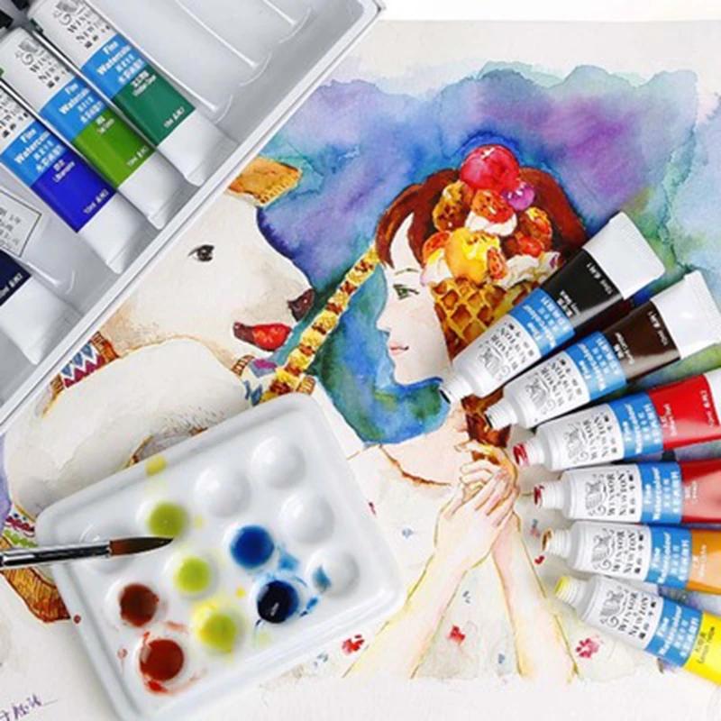Акварельная краска для рисования, тонкая, гладкая, высокого качества, 12/18/24/36 цветов, 10 мл, для студентов-художников