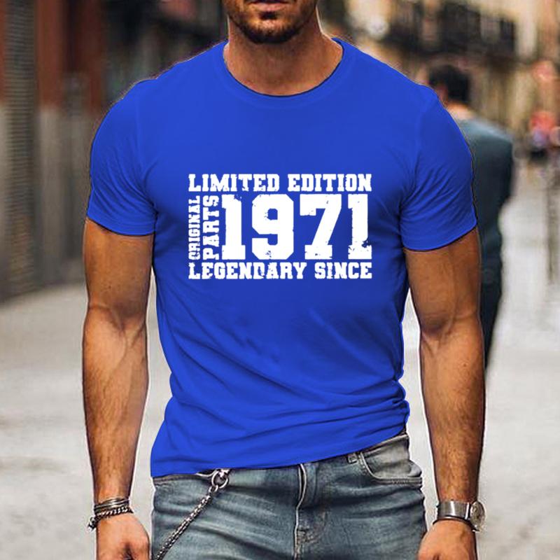 ИЗДАНИЕ 1971 года Футболки с принтом букв Повседневные с круглым вырезом с коротким рукавом Для мужчин Повседневная одежда для улицы Футболка Женские футболки Топы