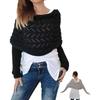 Solid Color Multifunctional Knitted Scarf with Sleeves Knitted Cable Wrap  for Autumn Winter