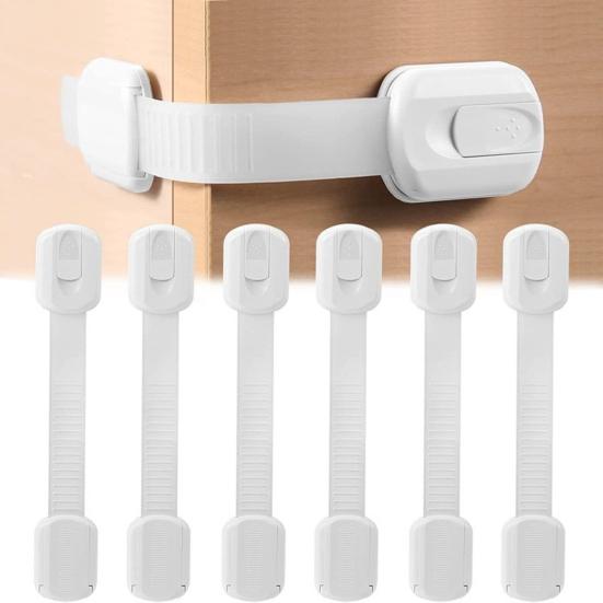 6Pcs Child Proof Drawer Lock Self-Adhesive Baby Proofing Refrigerator Oven Dishwasher Cabinet Cupboard Lock Kids Safety Freezer Door Latch Lock