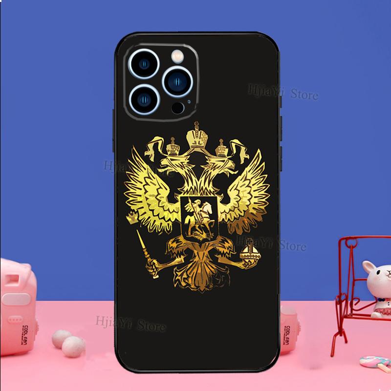 Россия Русский Герб Чехол для Телефона Для iPhone 16 15 11 12 13 14 Pro Max Mini X XS XR Plus SE2 Funda Coque Capa Cover