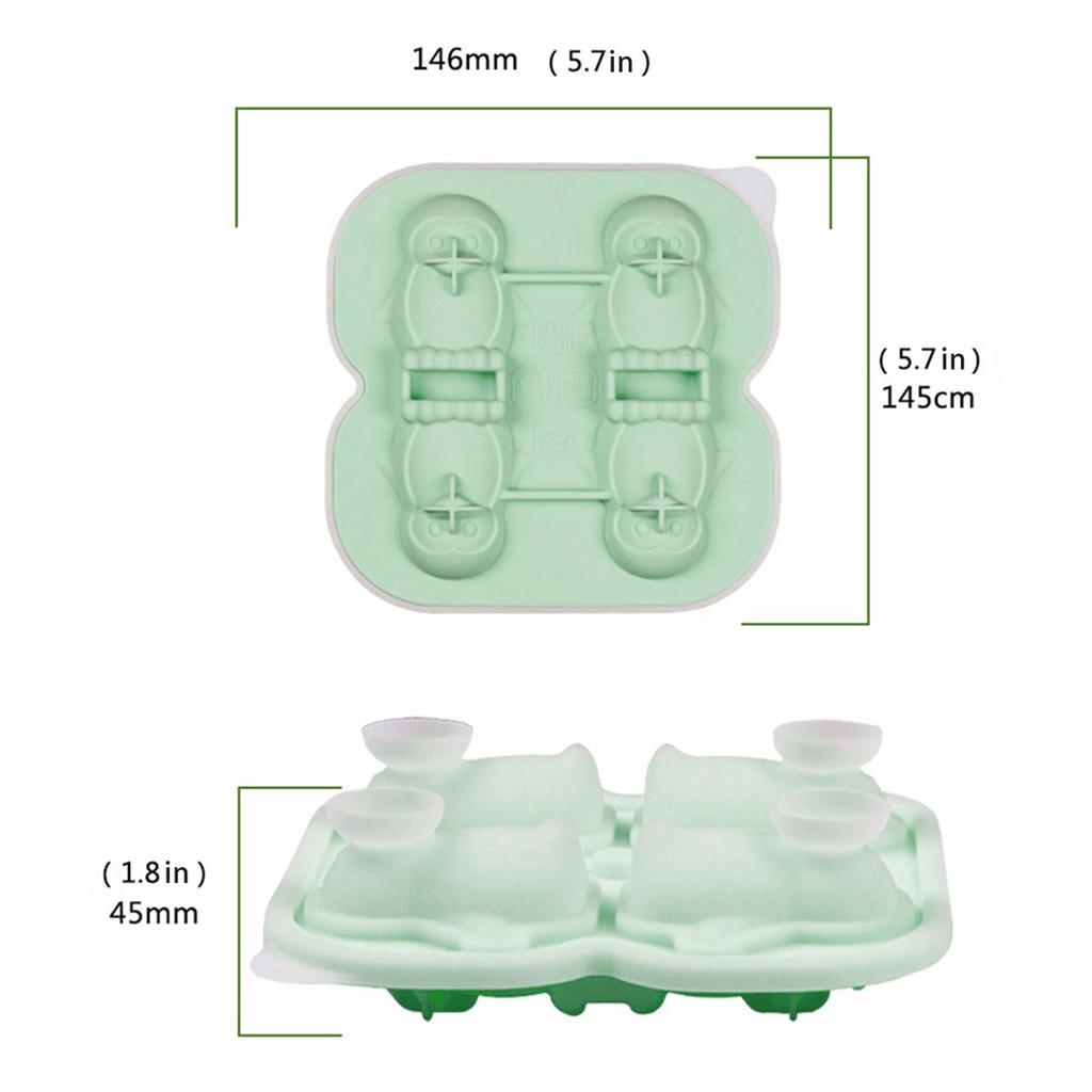 Инструмент для приготовления льда в виде пингвина с 4 отверстиями, цветной шоколадной сырной палочкой в виде животного, силиконовая форма для украшения торта на день рождения