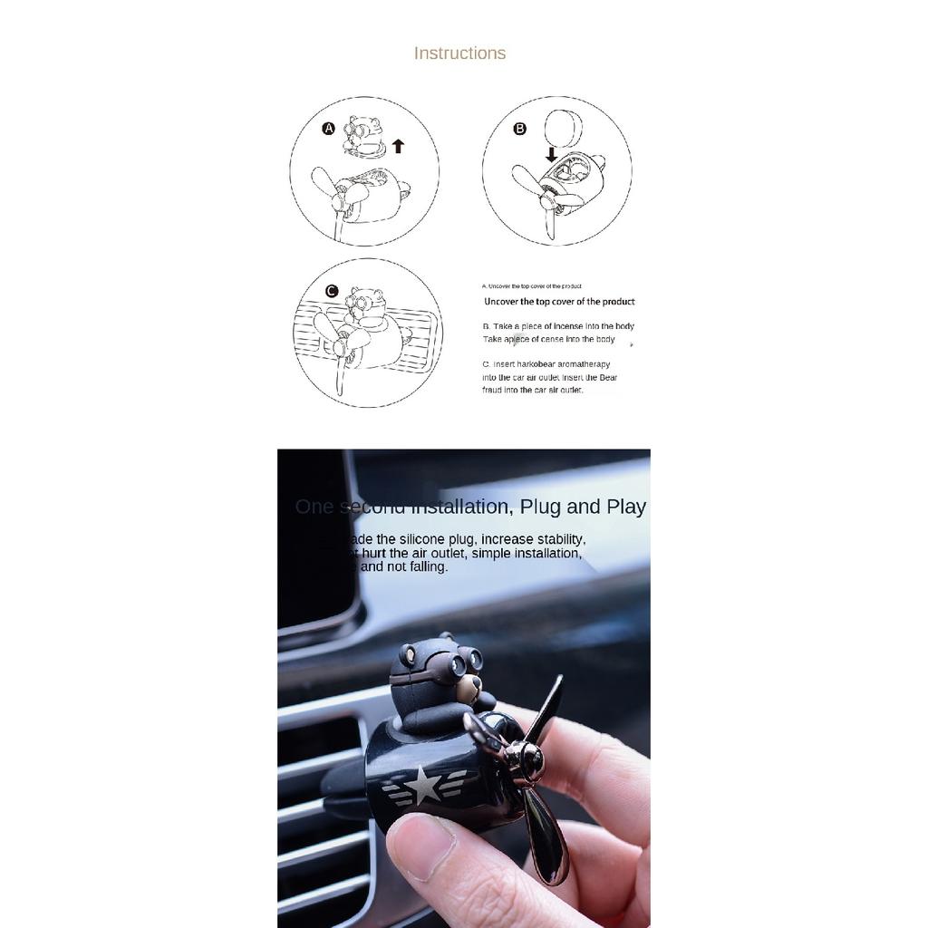 Новый стиль Маленький Медведь Пилот Автомобильный Освежитель Воздуха Духи Автомобильный Интерьер Духи Клип Аромат Орнамент Автомобиля