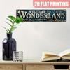 Vintage 'Welcome To Wonderland' Aluminum Sign (15.7" X 3.9") - Perfect for Home, Garden, Bar and Cafe Decoration