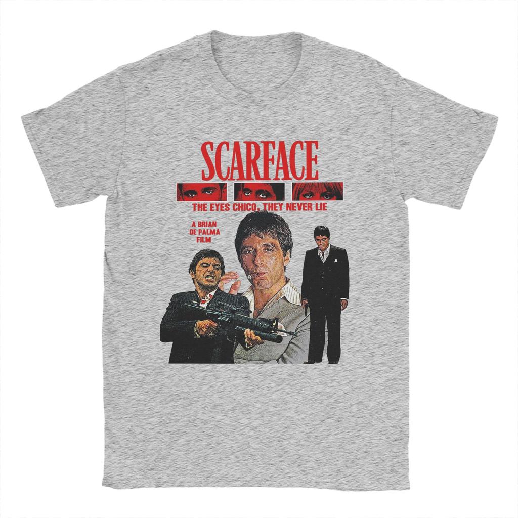 Футболка мужская Scarface 1983 Повседневная 100% Хлопок Футболки с круглым вырезом с коротким рукавом Топы с графическим принтом