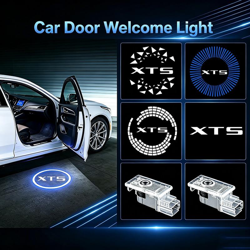 2PCS For Cadillac XTS 2013-2018 LED Car Door Welcome Light HD Door Courtesy Projector Lamp Auto Emblem Exterior Accessories