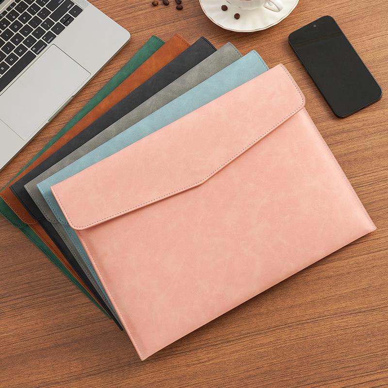 Waterproof Leather A4 Student File Envelope - Large Capacity, Durable Stationery Bag