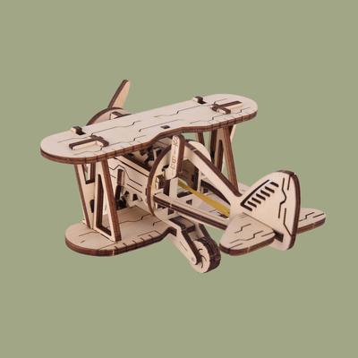 3D Пазл Сделай сам Деревянная игрушка Модель для сборки Маленький самолет Подарок на день рождения Хэллоуин Рождество для взрослых