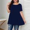 Women's Summer Trend Printed Short Sleeve Large Size Round Neck T-shirt