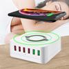 6-портовое USB Qi Быстрое Беспроводное Зарядное Устройство Двойная Быстрая Зарядка QC3.0 Зарядная Станция